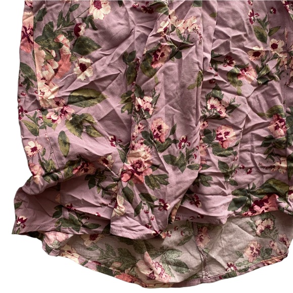 Xhilaration Lavender Floral Ruffled Babydoll Dress Preppy Collar Hem Size Small - Picture 9 of 12